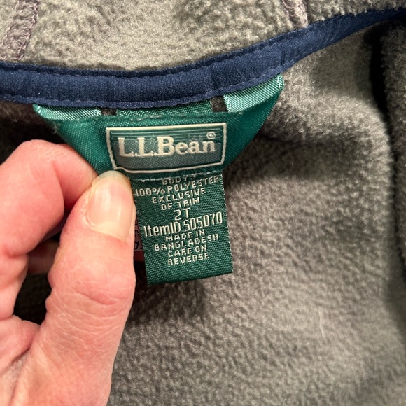 LL Bean Fleece Jacket toddler size 2T Blue & Gray - Picture 5 of 6
